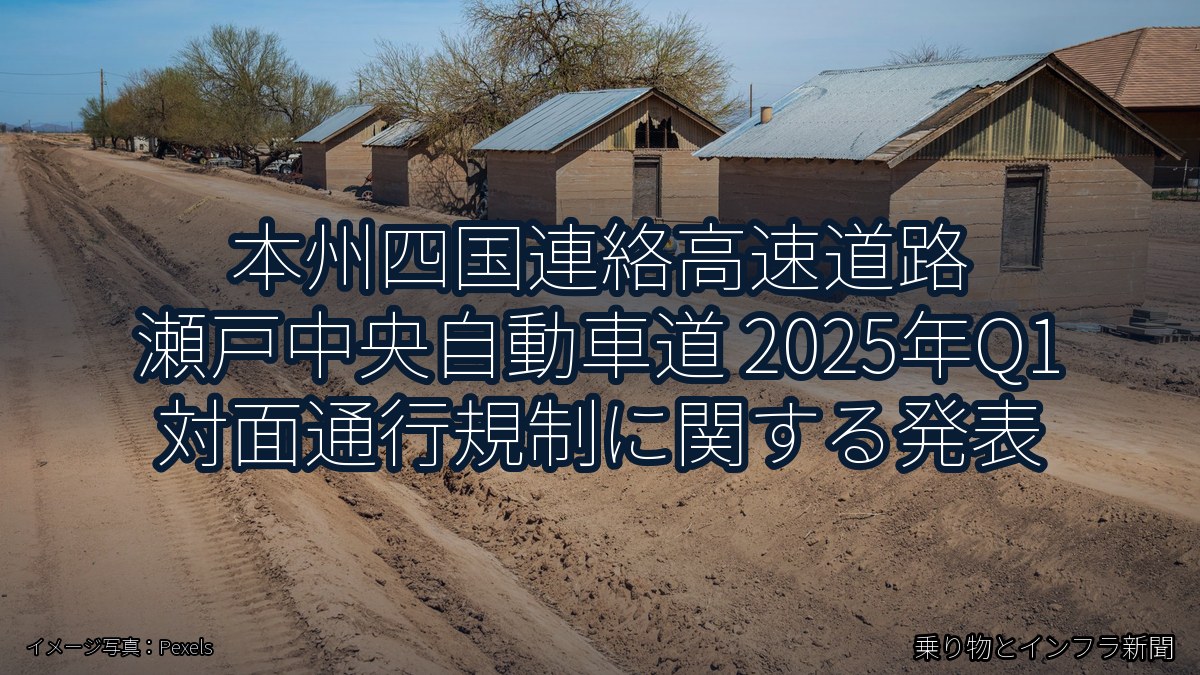 本州四国連絡高速道路 瀬戸中央自動車道 2025年Q1 対面通行規制に関する発表（乗り物とインフラ新聞）