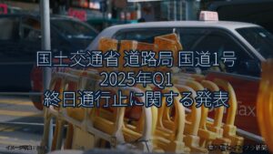 国土交通省 道路局 国道1号 2025年Q1 終日通行止に関する発表（乗り物とインフラ新聞）
