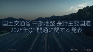 国土交通省 中部地整 長野主要国道 2025年Q1 開通に関する発表（乗り物とインフラ新聞）