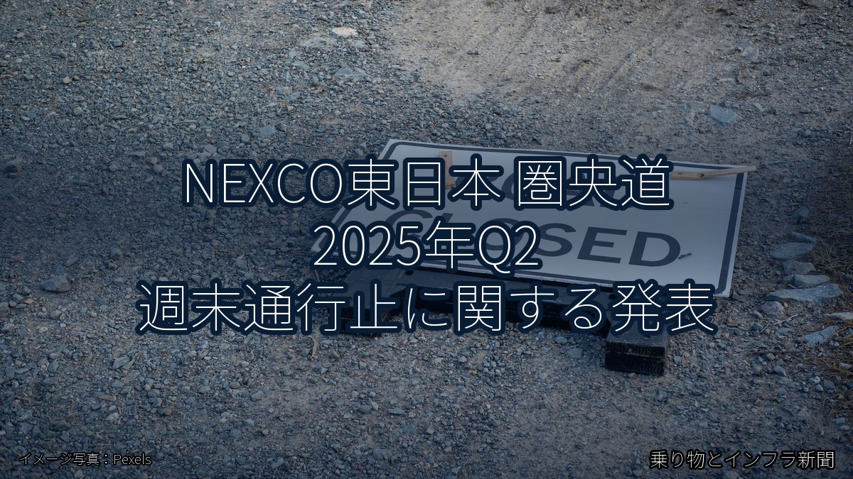 NEXCO東日本 圏央道 2025年Q2 週末通行止に関する発表（乗り物とインフラ新聞）