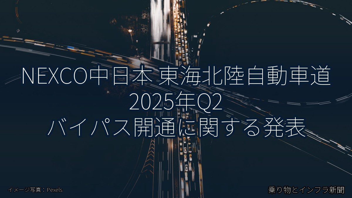 NEXCO中日本 東海北陸自動車道 2025年Q2 バイパス開通に関する発表（乗り物とインフラ新聞）