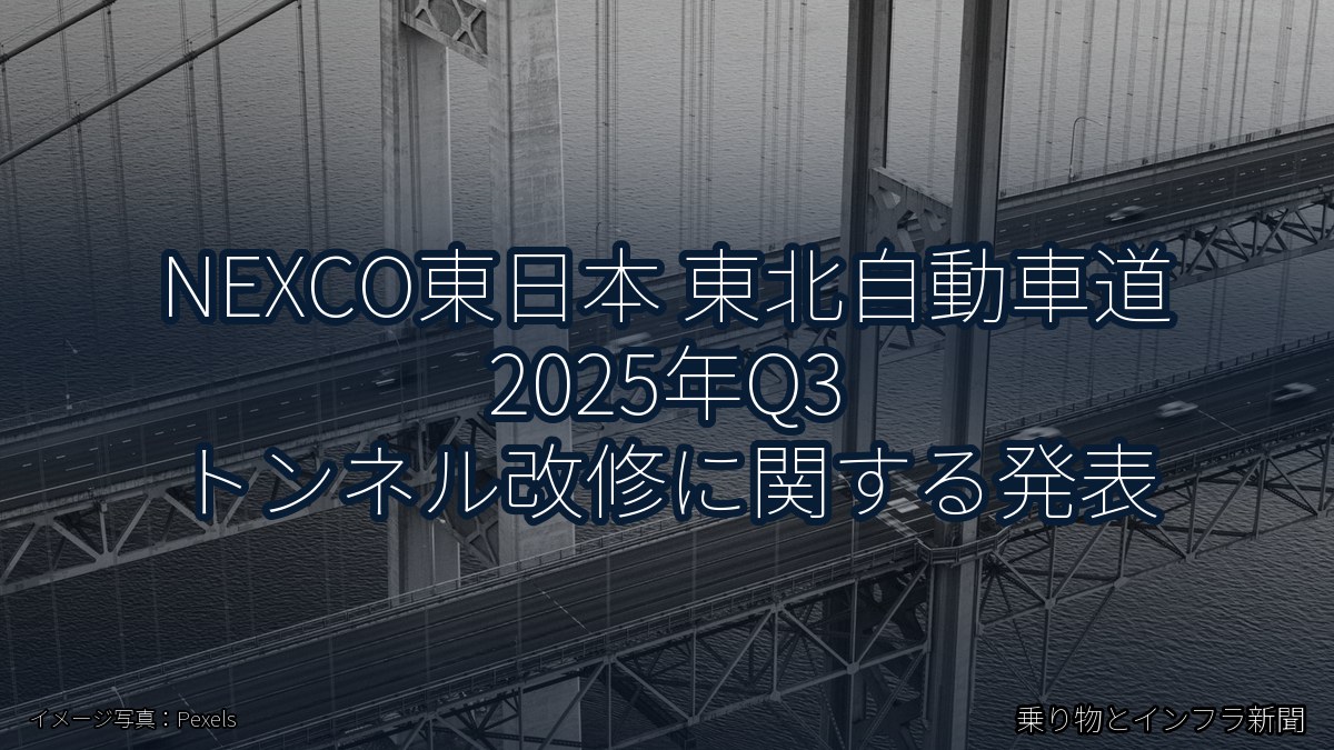NEXCO東日本 東北自動車道 2025年Q3 トンネル改修に関する発表（乗り物とインフラ新聞）