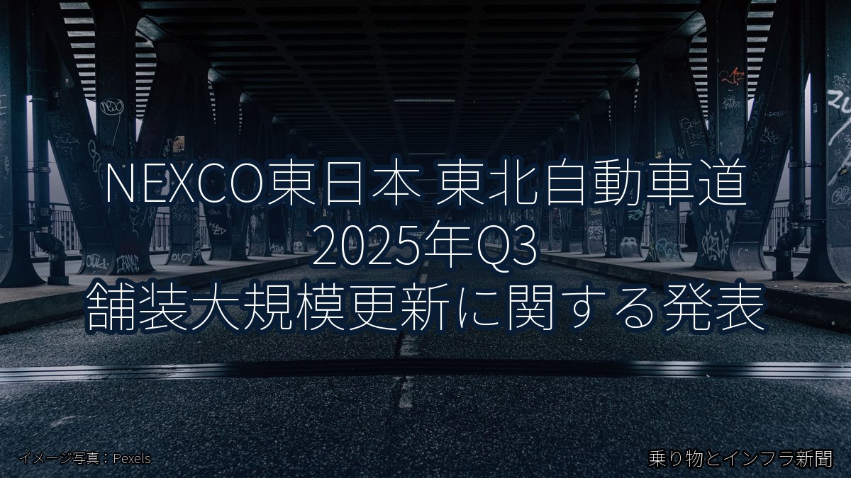 NEXCO東日本 東北自動車道 2025年Q3 舗装大規模更新に関する発表（乗り物とインフラ新聞）