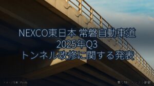 NEXCO東日本 常磐自動車道 2025年Q3 トンネル改修に関する発表（乗り物とインフラ新聞）