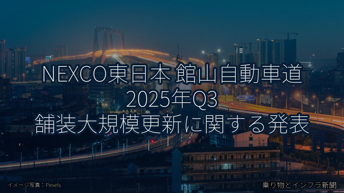 NEXCO東日本 館山自動車道 2025年Q3 舗装大規模更新に関する発表（乗り物とインフラ新聞）