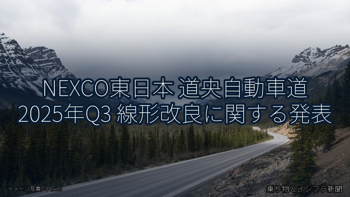 NEXCO東日本 道央自動車道 2025年Q3 線形改良に関する発表（乗り物とインフラ新聞）