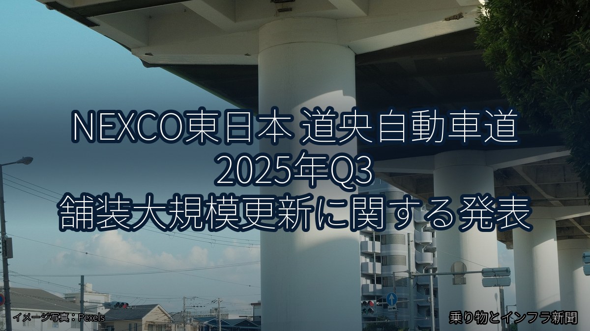 NEXCO東日本 道央自動車道 2025年Q3 舗装大規模更新に関する発表（乗り物とインフラ新聞）