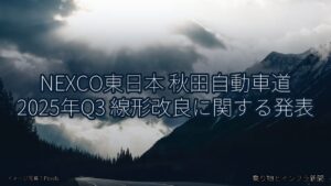 NEXCO東日本 秋田自動車道 2025年Q3 線形改良に関する発表（乗り物とインフラ新聞）
