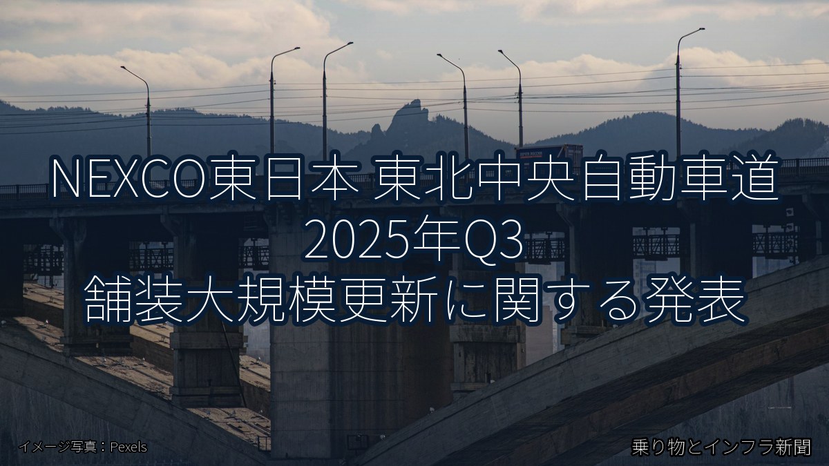 NEXCO東日本 東北中央自動車道 2025年Q3 舗装大規模更新に関する発表（乗り物とインフラ新聞）