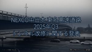 NEXCO中日本 東名高速道路 2025年Q3 トンネル改修に関する発表（乗り物とインフラ新聞）