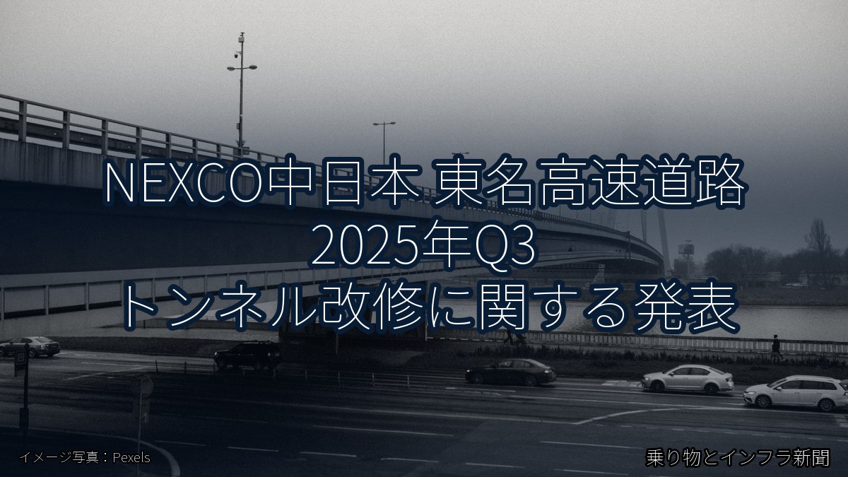 NEXCO中日本 東名高速道路 2025年Q3 トンネル改修に関する発表(乗り物とインフラ新聞)