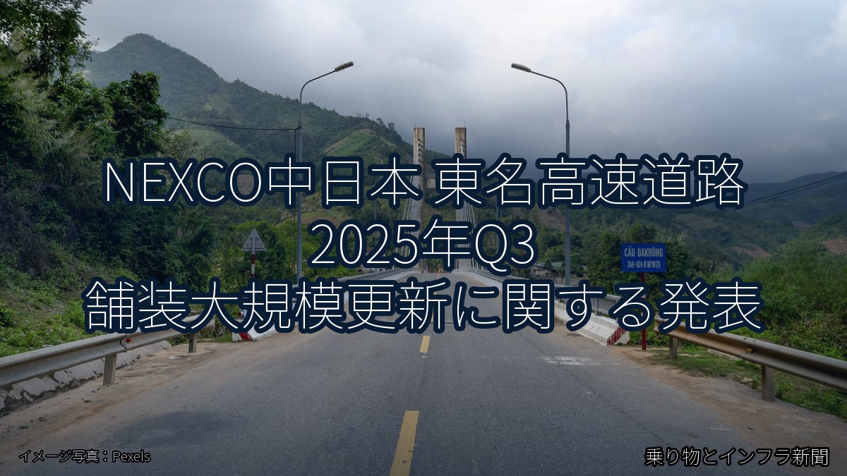 NEXCO中日本 東名高速道路 2025年Q3 舗装大規模更新に関する発表(乗り物とインフラ新聞)