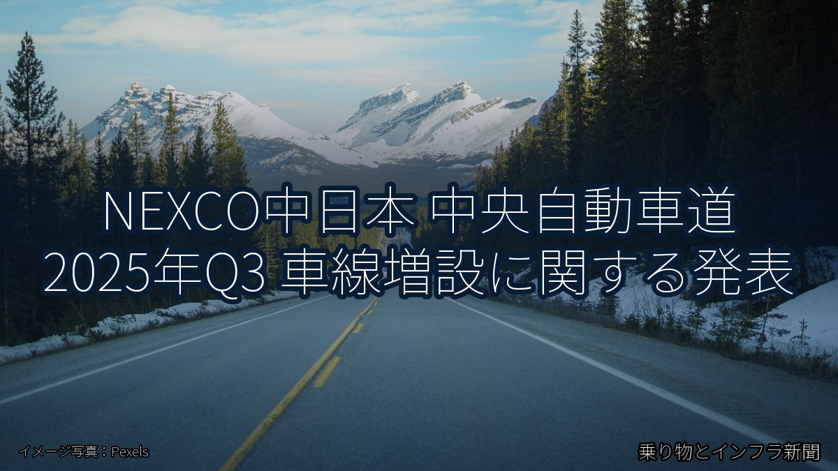 NEXCO中日本 中央自動車道 2025年Q3 車線増設に関する発表（乗り物とインフラ新聞）