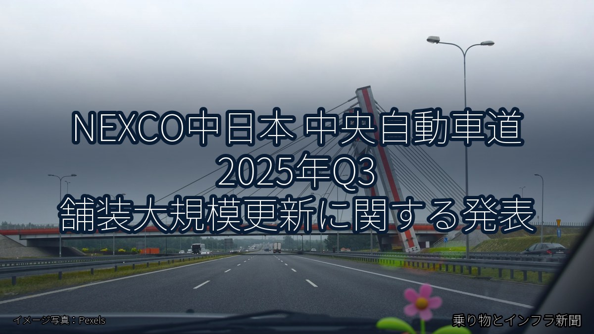 NEXCO中日本 中央自動車道 2025年Q3 舗装大規模更新に関する発表（乗り物とインフラ新聞）