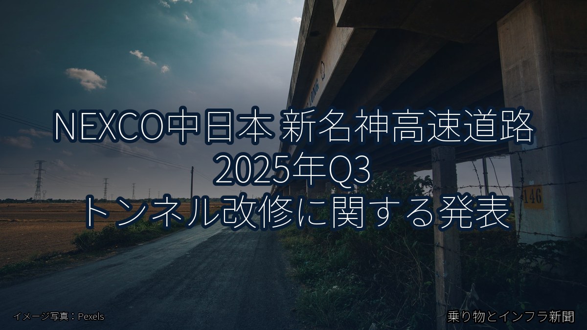 NEXCO中日本 新名神高速道路 2025年Q3 トンネル改修に関する発表(乗り物とインフラ新聞)