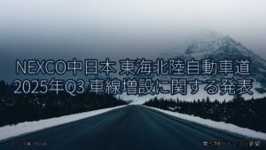 NEXCO中日本 東海北陸自動車道 2025年Q3 車線増設に関する発表（乗り物とインフラ新聞）