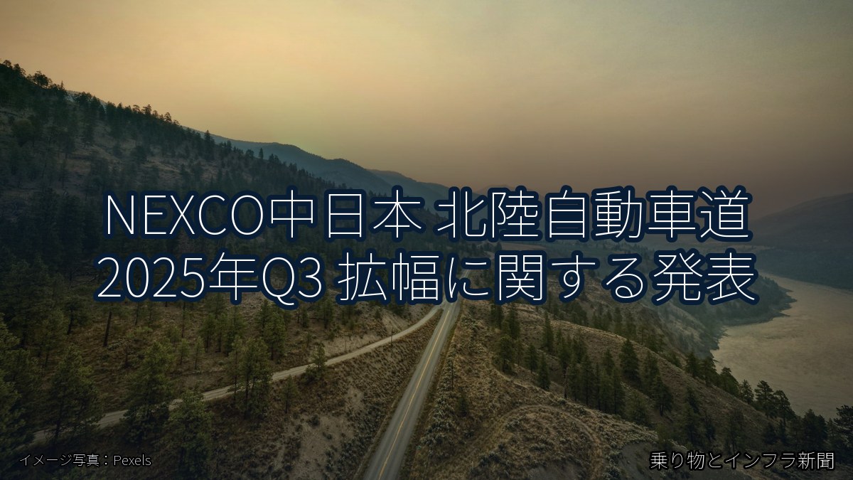 NEXCO中日本 北陸自動車道 2025年Q3 拡幅に関する発表（乗り物とインフラ新聞）