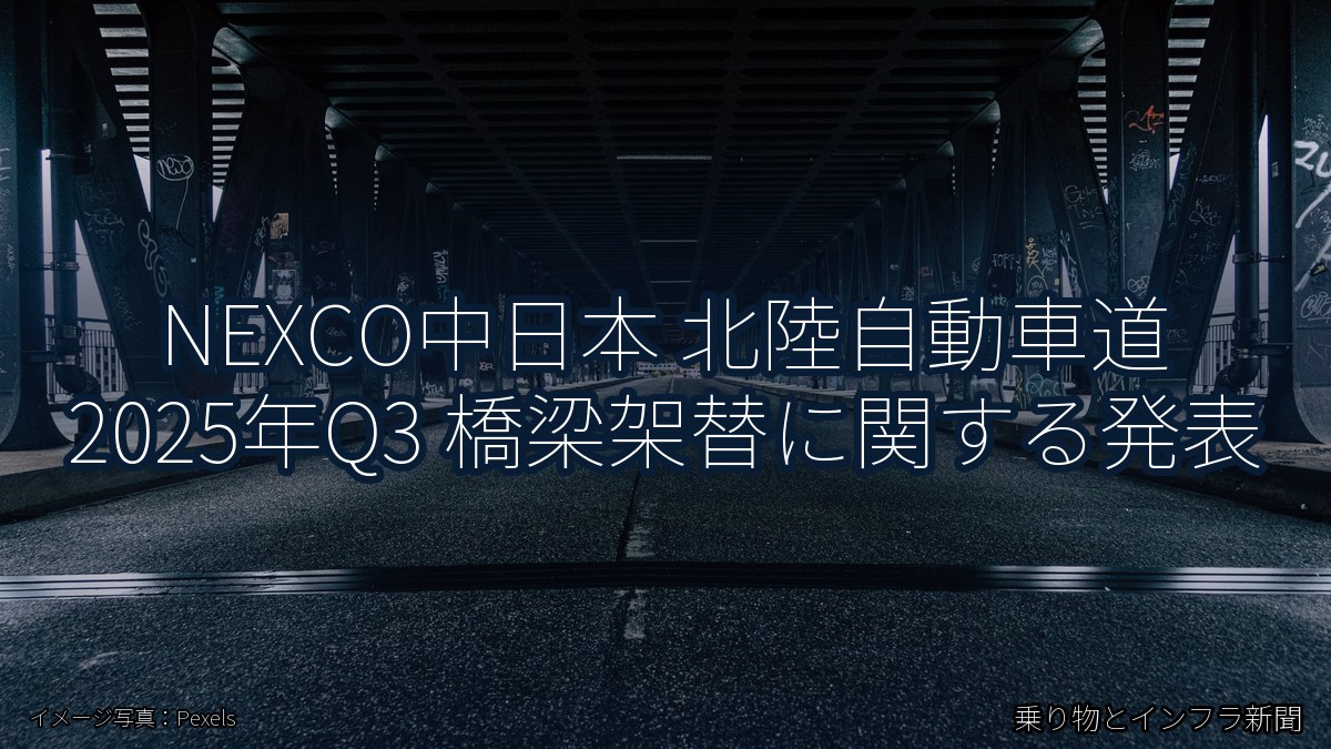 NEXCO中日本 北陸自動車道 2025年Q3 橋梁架替に関する発表（乗り物とインフラ新聞）