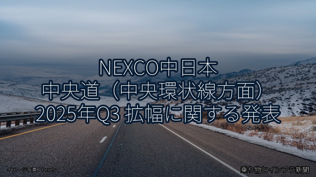 NEXCO中日本 中央道（中央環状線方面） 2025年Q3 拡幅に関する発表（乗り物とインフラ新聞）