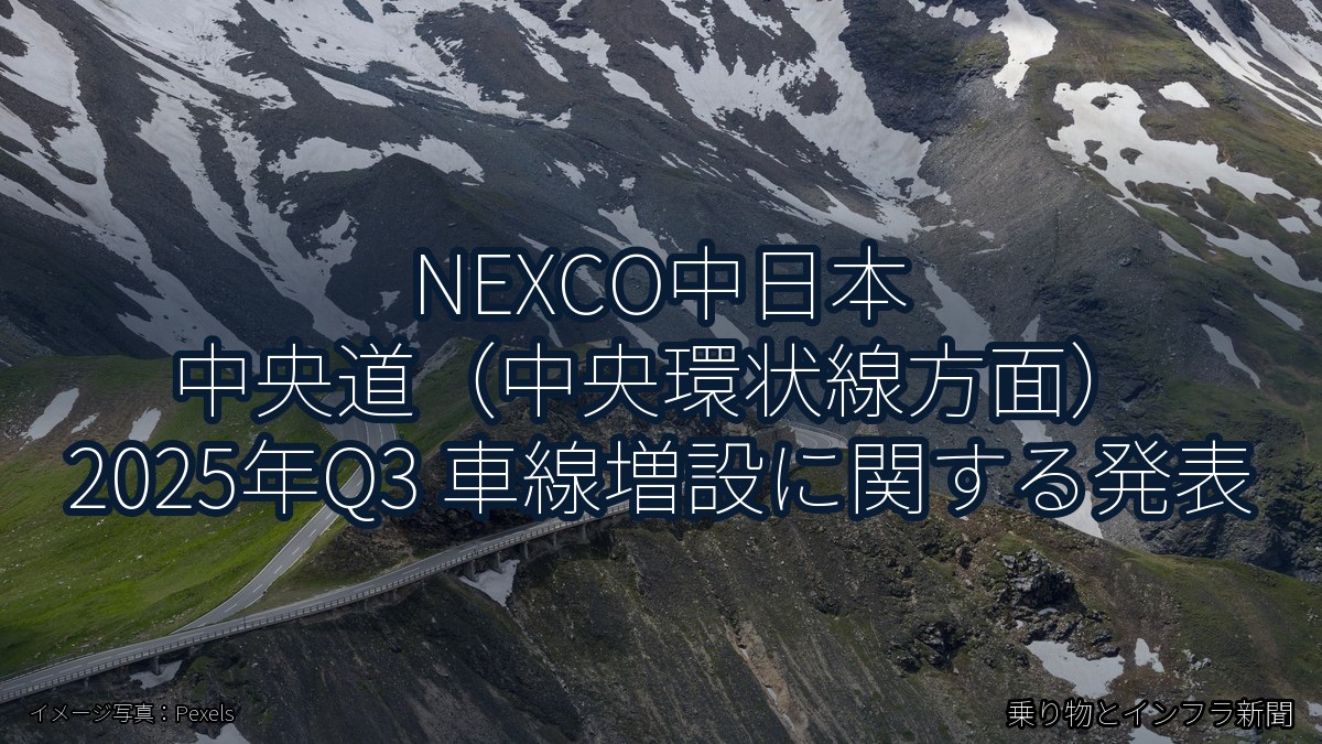NEXCO中日本 中央道（中央環状線方面） 2025年Q3 車線増設に関する発表（乗り物とインフラ新聞）