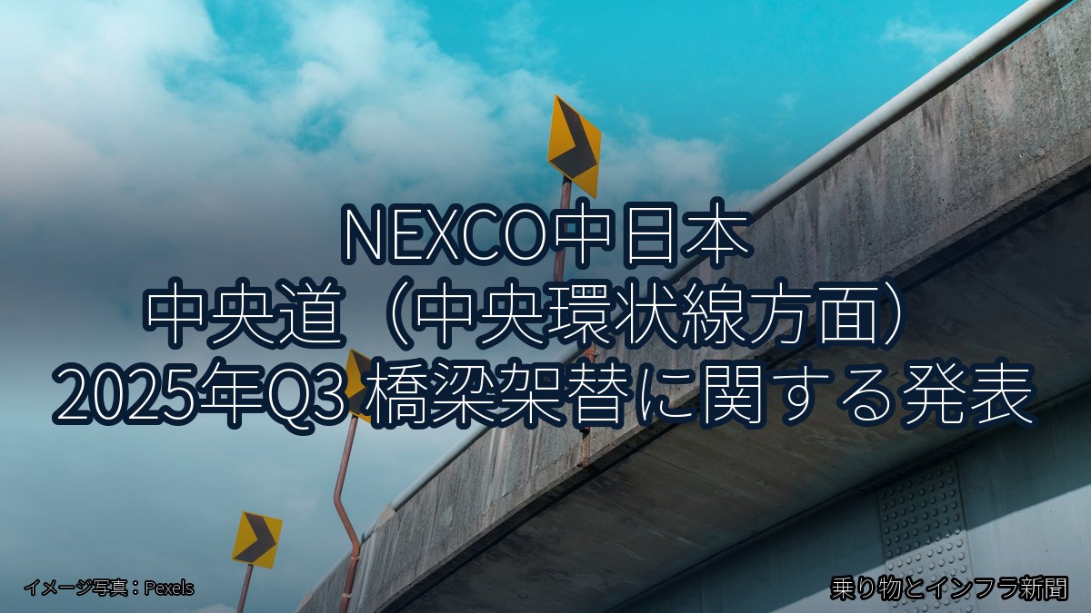 NEXCO中日本 中央道(中央環状線方面) 2025年Q3 橋梁架替に関する発表(乗り物とインフラ新聞)