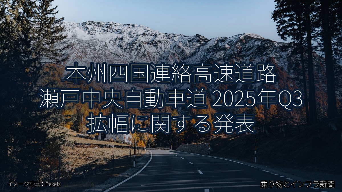 本州四国連絡高速道路 瀬戸中央自動車道 2025年Q3 拡幅に関する発表（乗り物とインフラ新聞）