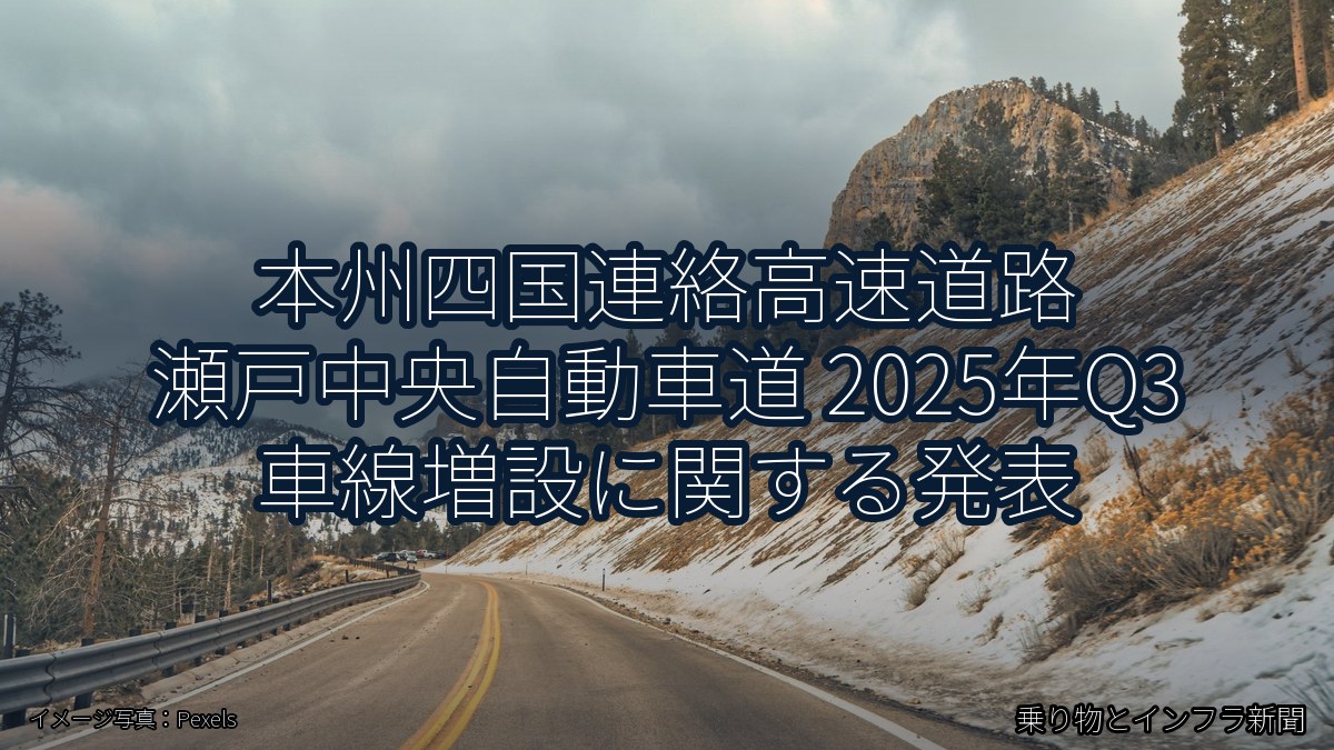 本州四国連絡高速道路 瀬戸中央自動車道 2025年Q3 車線増設に関する発表（乗り物とインフラ新聞）