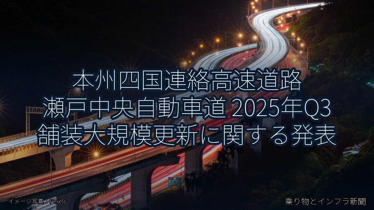 本州四国連絡高速道路 瀬戸中央自動車道 2025年Q3 舗装大規模更新に関する発表（乗り物とインフラ新聞）
