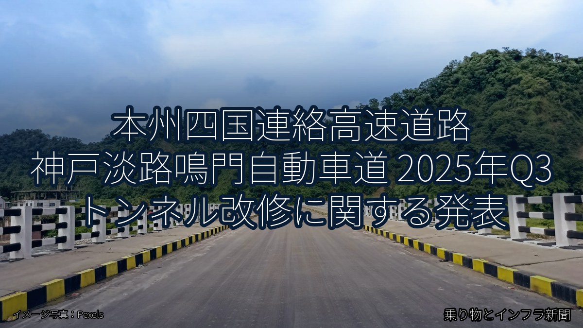 本州四国連絡高速道路 神戸淡路鳴門自動車道 2025年Q3 トンネル改修に関する発表（乗り物とインフラ新聞）
