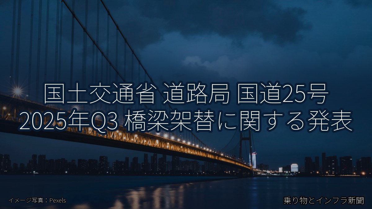 国土交通省 道路局 国道25号 2025年Q3 橋梁架替に関する発表（乗り物とインフラ新聞）
