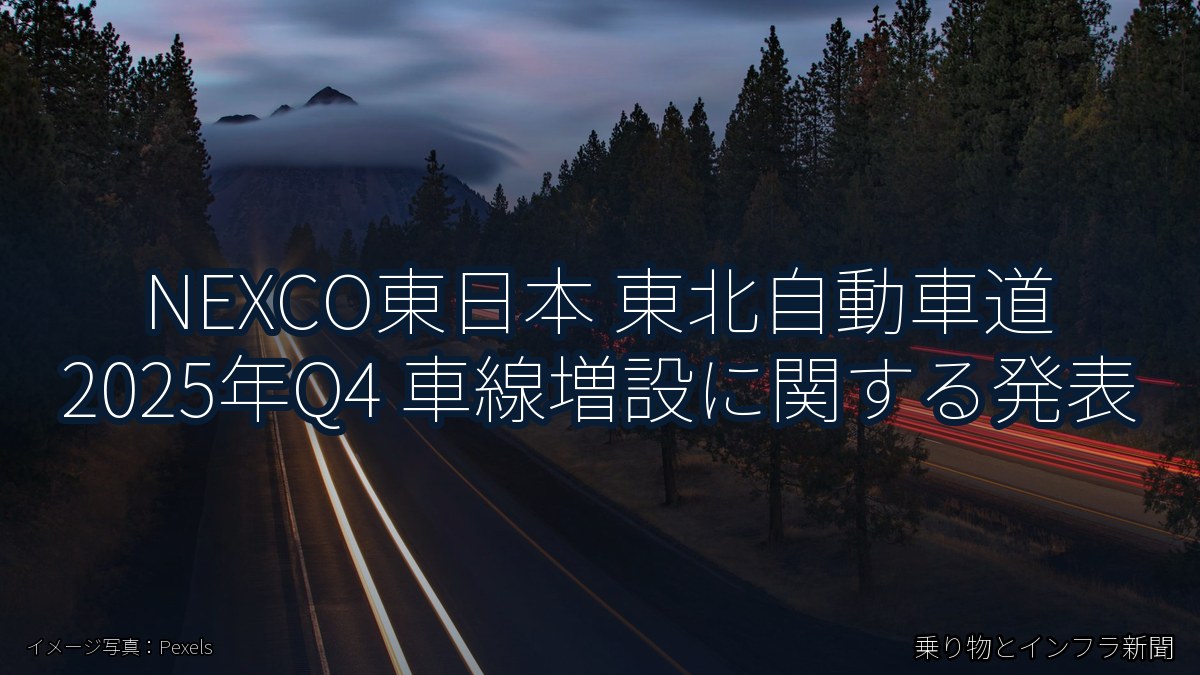 NEXCO東日本 東北自動車道 2025年Q4 車線増設に関する発表（乗り物とインフラ新聞）