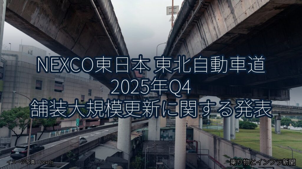 NEXCO東日本 東北自動車道 2025年Q4 舗装大規模更新に関する発表（乗り物とインフラ新聞）