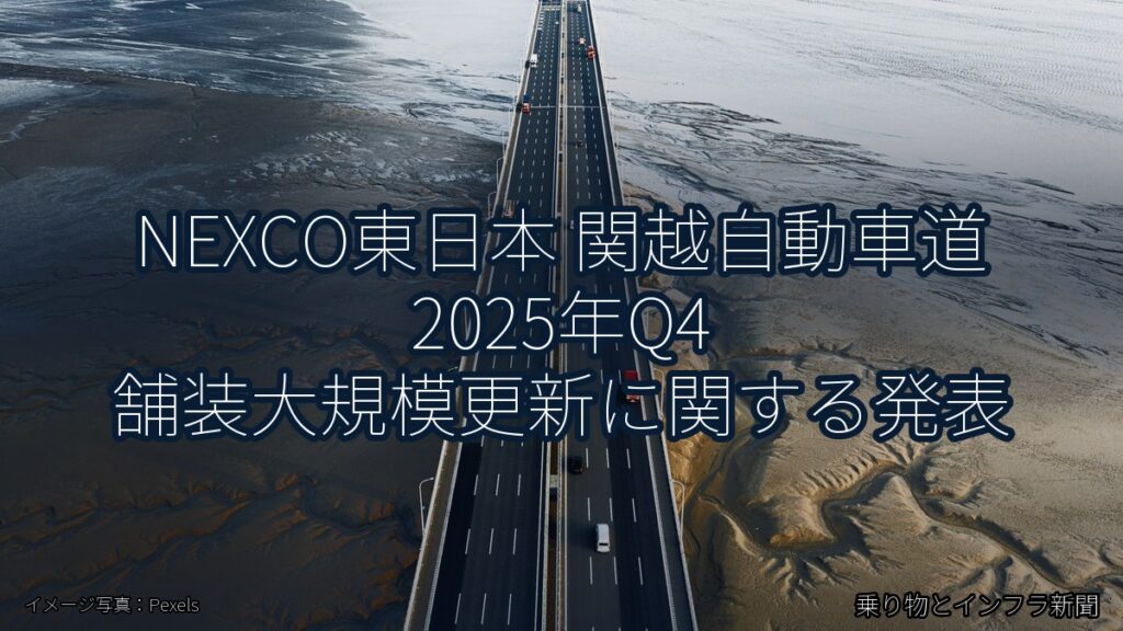 NEXCO東日本 関越自動車道 2025年Q4 舗装大規模更新に関する発表（乗り物とインフラ新聞）