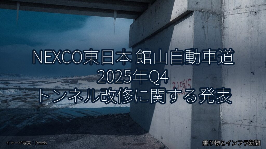 NEXCO東日本 館山自動車道 2025年Q4 トンネル改修に関する発表（乗り物とインフラ新聞）