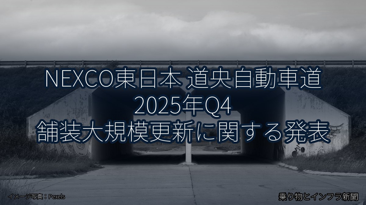 NEXCO東日本 道央自動車道 2025年Q4 舗装大規模更新に関する発表（乗り物とインフラ新聞）