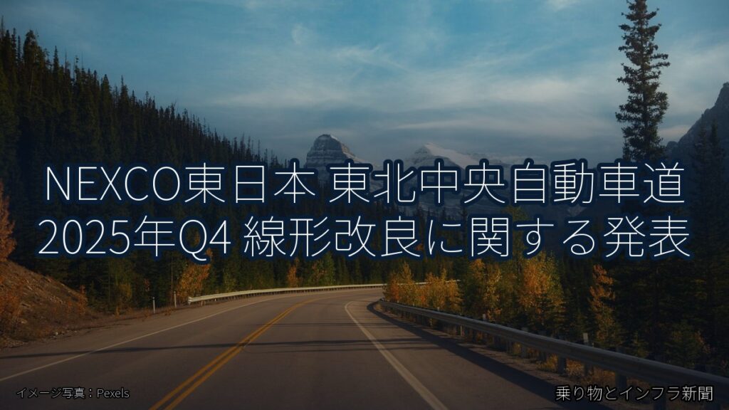 NEXCO東日本 東北中央自動車道 2025年Q4 線形改良に関する発表（乗り物とインフラ新聞）