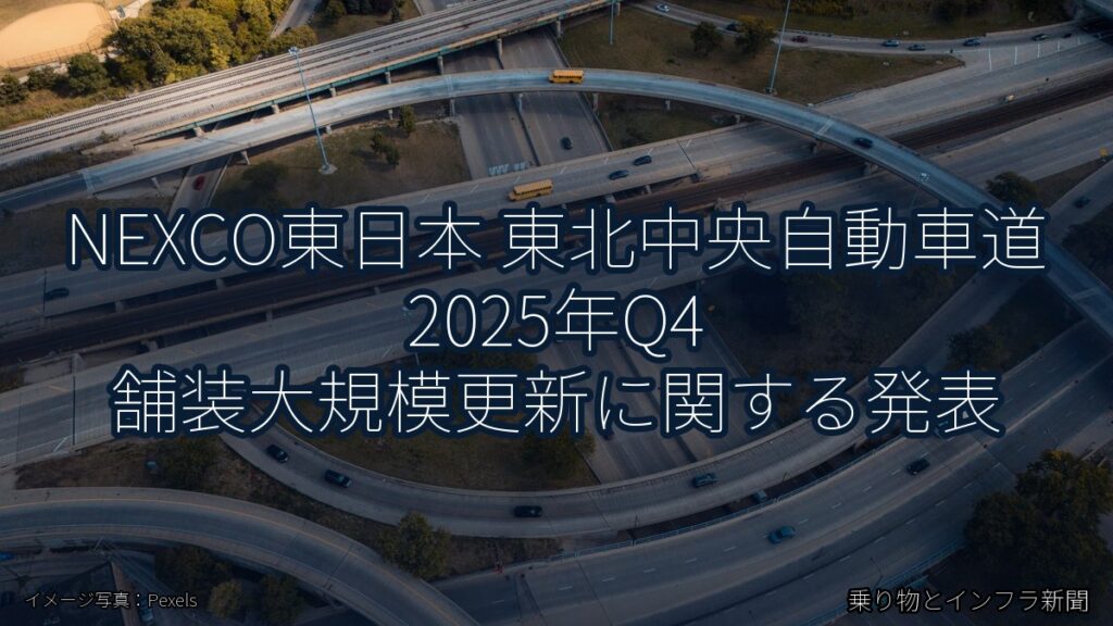 NEXCO東日本 東北中央自動車道 2025年Q4 舗装大規模更新に関する発表（乗り物とインフラ新聞）