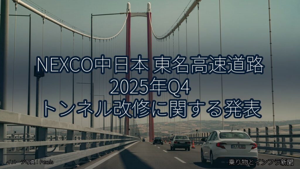 NEXCO中日本 東名高速道路 2025年Q4 トンネル改修に関する発表（乗り物とインフラ新聞）