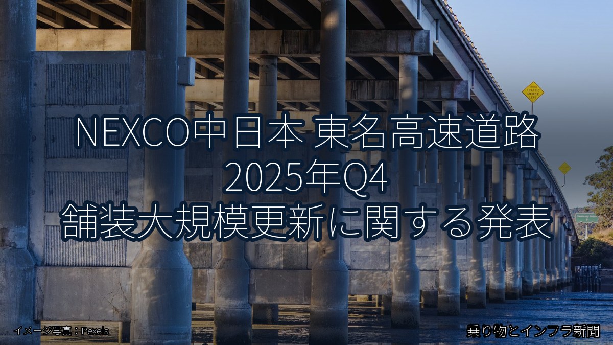 NEXCO中日本 東名高速道路 2025年Q4 舗装大規模更新に関する発表（乗り物とインフラ新聞）