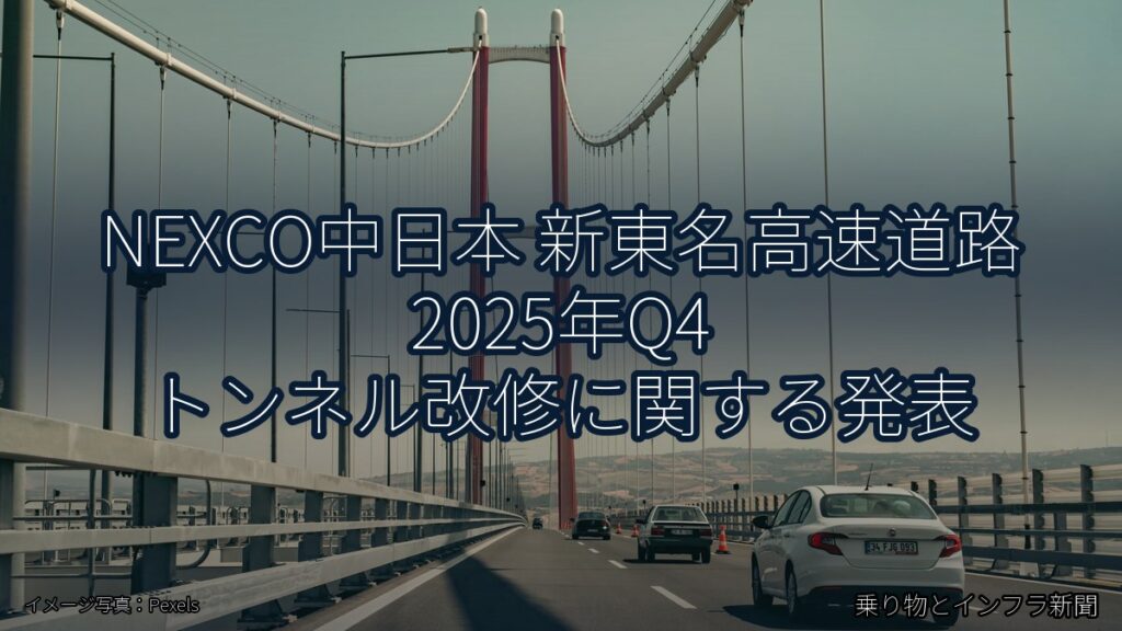NEXCO中日本 新東名高速道路 2025年Q4 トンネル改修に関する発表（乗り物とインフラ新聞）