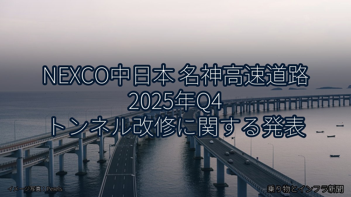 NEXCO中日本 名神高速道路 2025年Q4 トンネル改修に関する発表（乗り物とインフラ新聞）