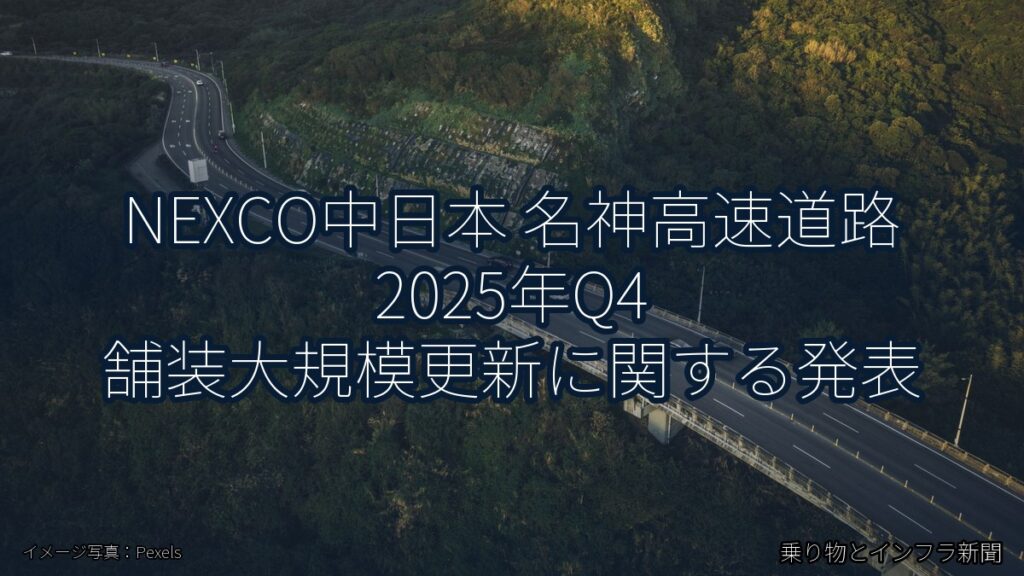 NEXCO中日本 名神高速道路 2025年Q4 舗装大規模更新に関する発表（乗り物とインフラ新聞）