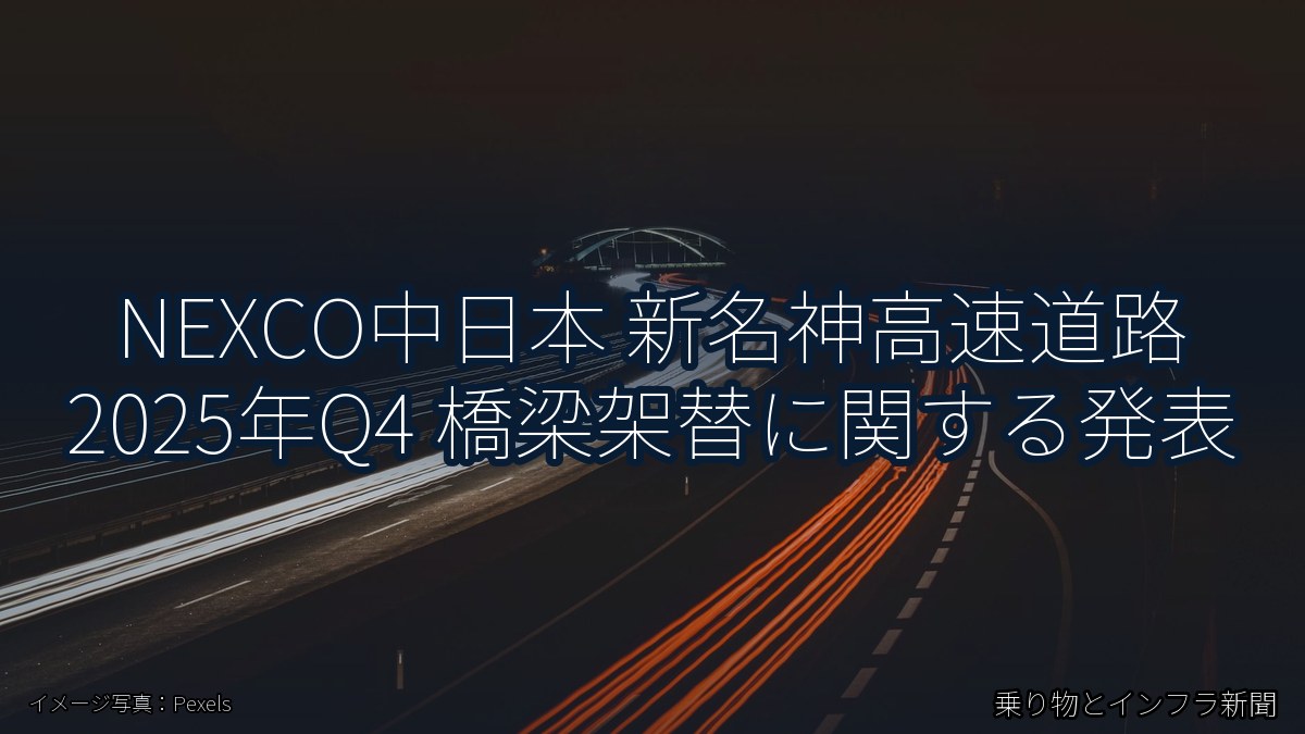 NEXCO中日本 新名神高速道路 2025年Q4 橋梁架替に関する発表（乗り物とインフラ新聞）