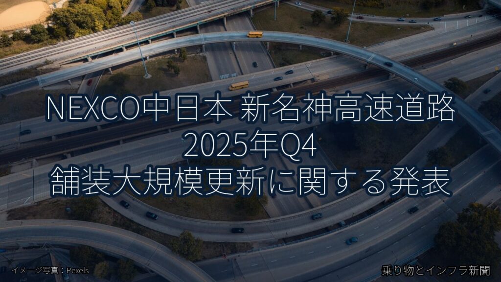 NEXCO中日本 新名神高速道路 2025年Q4 舗装大規模更新に関する発表（乗り物とインフラ新聞）