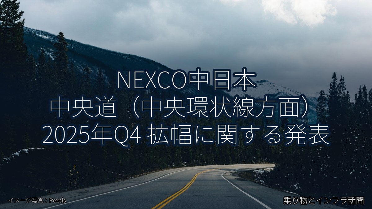 NEXCO中日本 中央道（中央環状線方面） 2025年Q4 拡幅に関する発表（乗り物とインフラ新聞）