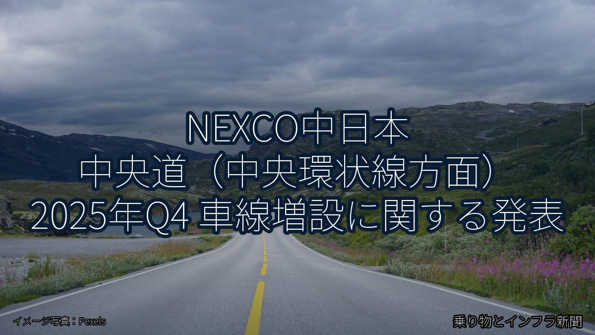 NEXCO中日本 中央道（中央環状線方面） 2025年Q4 車線増設に関する発表（乗り物とインフラ新聞）