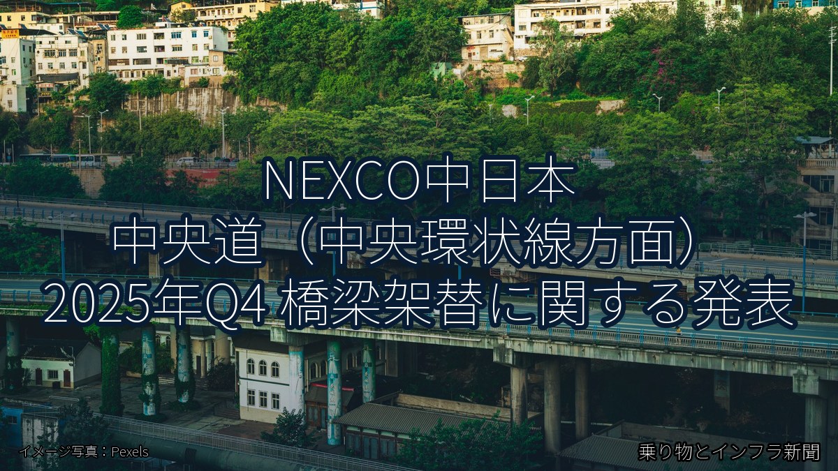 NEXCO中日本 中央道(中央環状線方面) 2025年Q4 橋梁架替に関する発表(乗り物とインフラ新聞)