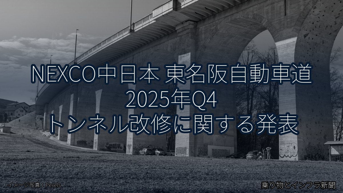 NEXCO中日本 東名阪自動車道 2025年Q4 トンネル改修に関する発表（乗り物とインフラ新聞）