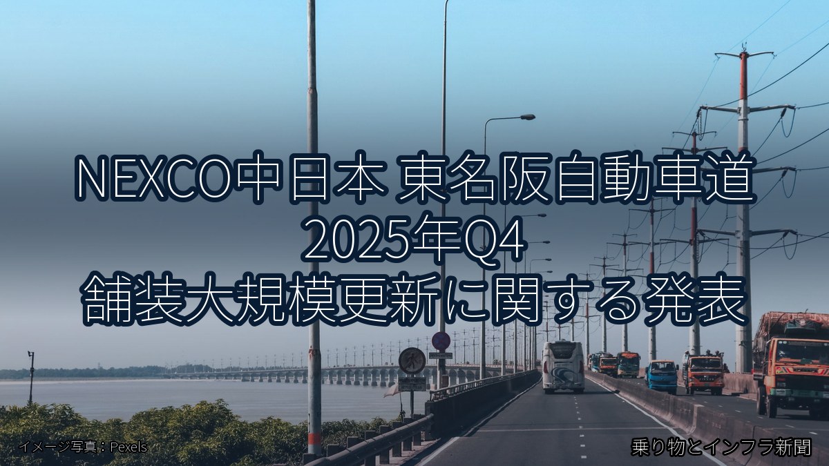 NEXCO中日本 東名阪自動車道 2025年Q4 舗装大規模更新に関する発表（乗り物とインフラ新聞）