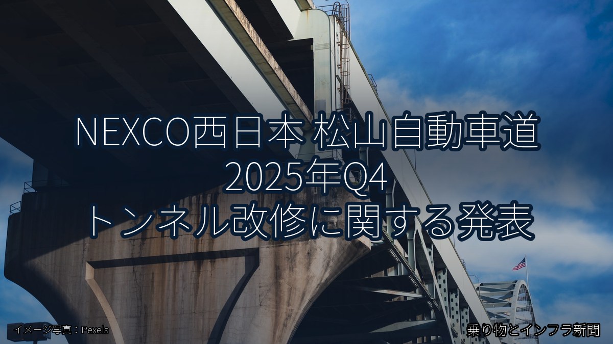 NEXCO西日本 松山自動車道 2025年Q4 トンネル改修に関する発表（乗り物とインフラ新聞）